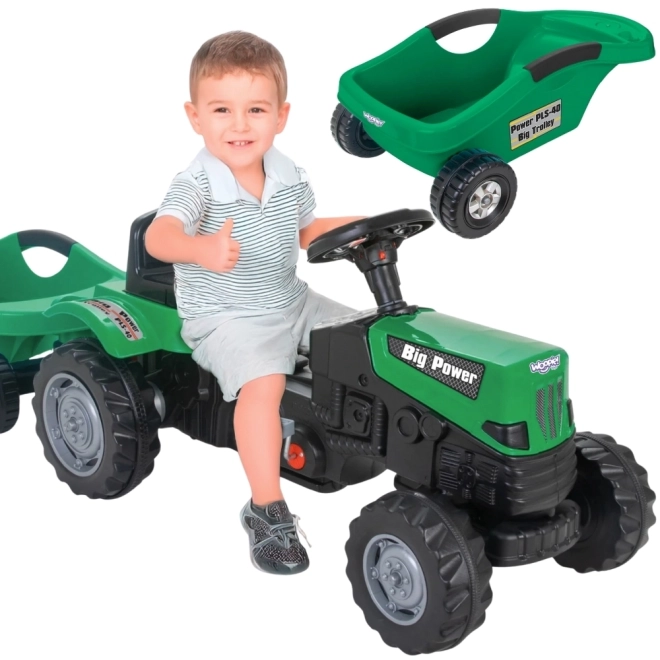 Gyermek pedálos traktor Big Power utánfutóval