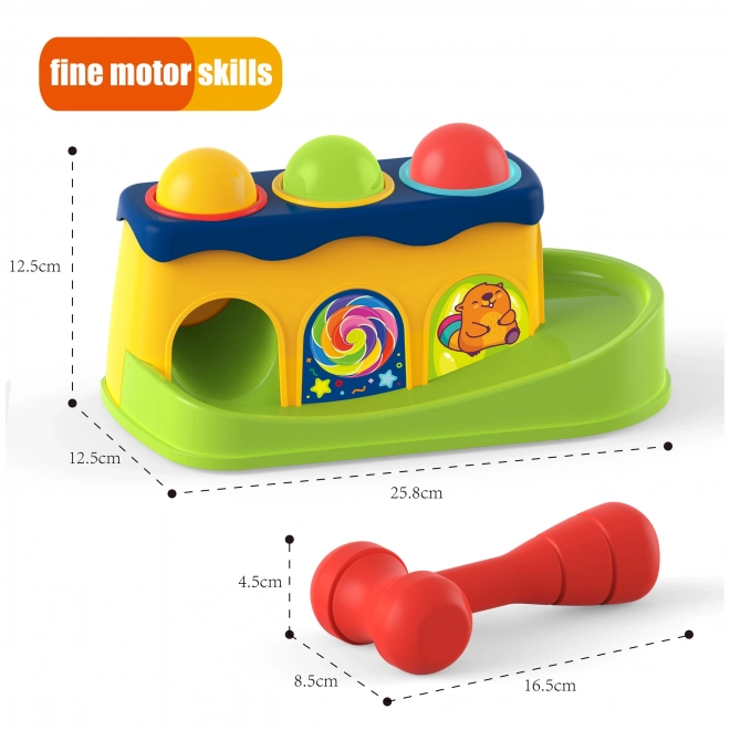 Woopie színes kalapálós játék Montessori módszerrel