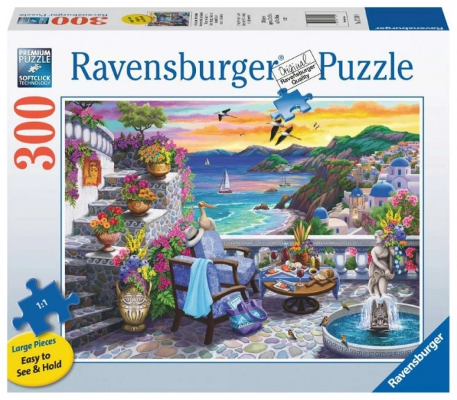 Santorini Naplemente puzzle extra nagy darabokkal