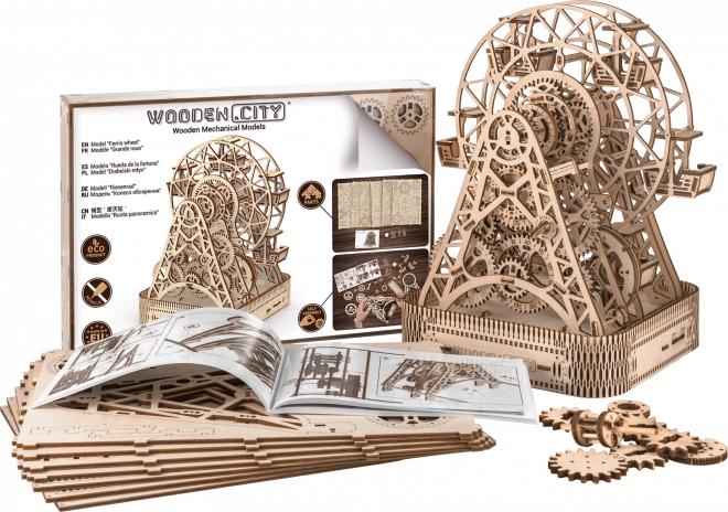 Fából készült 3D puzzle - Óriáskerék