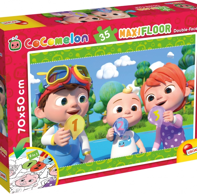 Kétoldalas maxi puzzle COCOMELON 2 az 1-ben, 35 darab, 70 × 50 cm