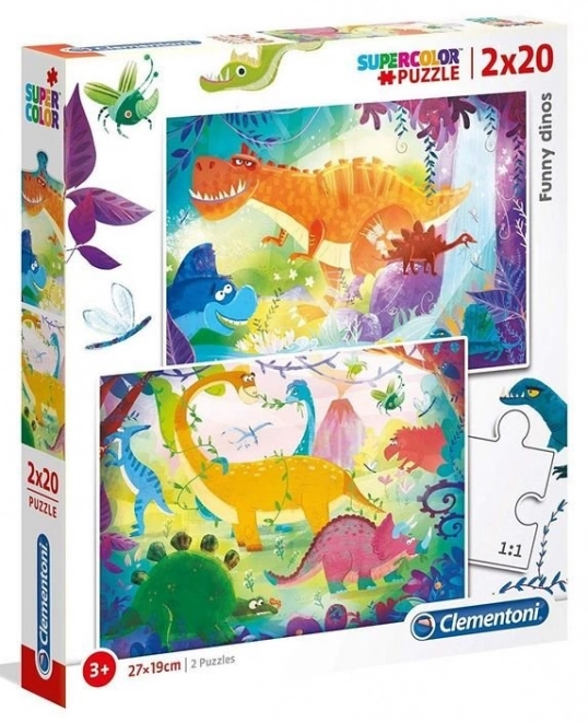 Dinoszauruszok Clementoni 2x20 darabos puzzle szett