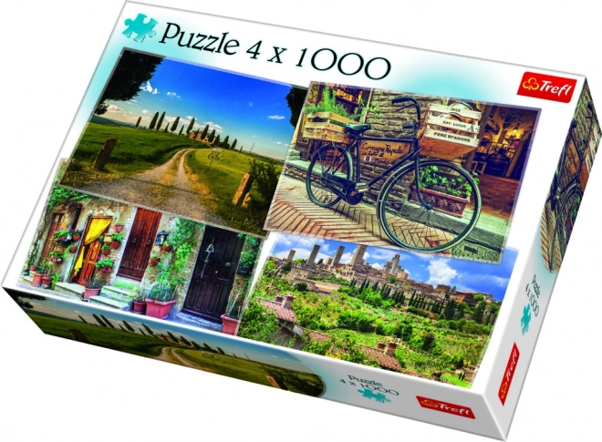 Toszkána szépségei puzzle 4x1000 darabos