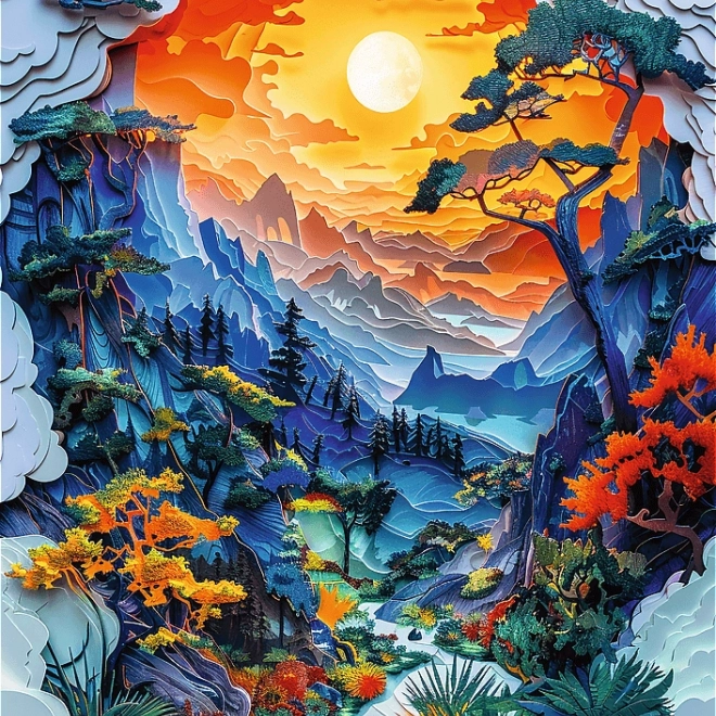 Trefl Puzzle Papírművészet: Völgy 1000 darab
