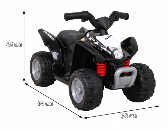 Elektromos Quad Honda 250X TRX Fekete LED világítással és Eko-bőr üléssel