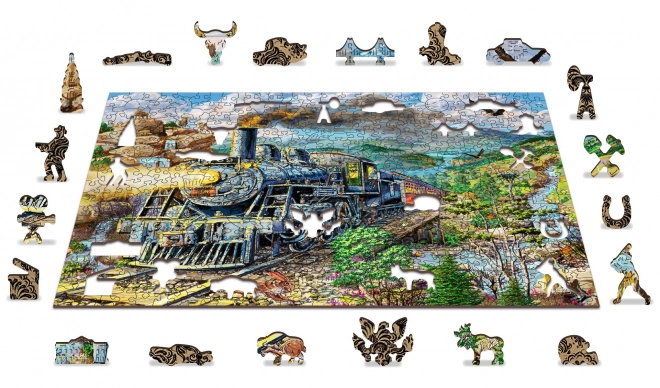 kétoldalas WOODEN CITY vonat fa puzzle