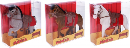 Plüss ló hosszú sörénnyel 16 cm