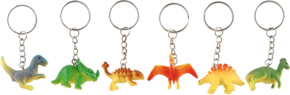 Műanyag dinoszauruszos kulcstartó 7 cm – vegyes fajták