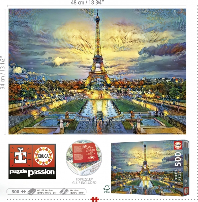 Eiffel-torony puzzle - 500 darabos Educa