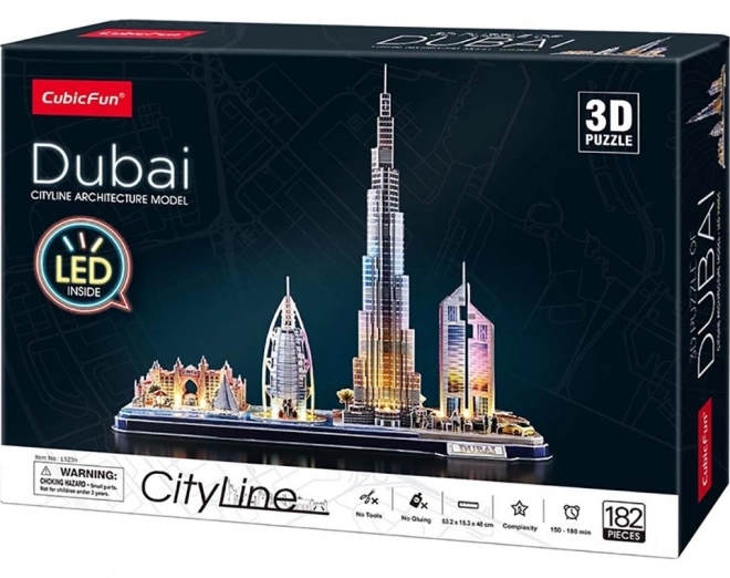 Világító 3D puzzle CityLine panoráma: Dubaj