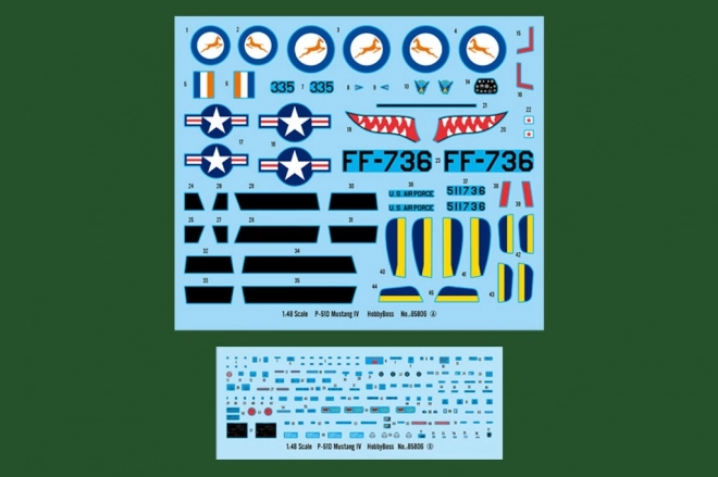 P-51D Mustang IV vadászrepülőgép műanyag modell