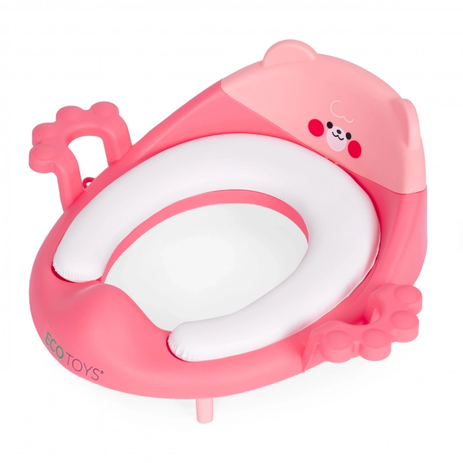 Gyerek WC ülőke fogantyúkkal, puha párnával, rózsaszín, ECOTOYS