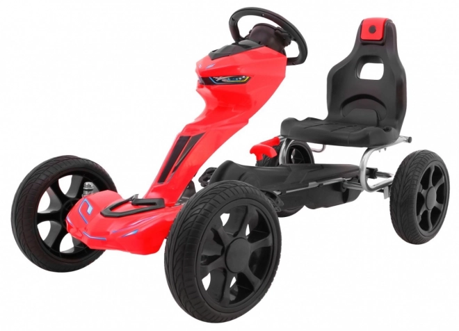 Grand Ride pedálos gokart gyerekeknek 3+ Piros + EVA kerekek + Állítható ülés + Kézifék
