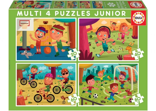 Educa gyerek puzzle sport témában, 4 az 1-ben