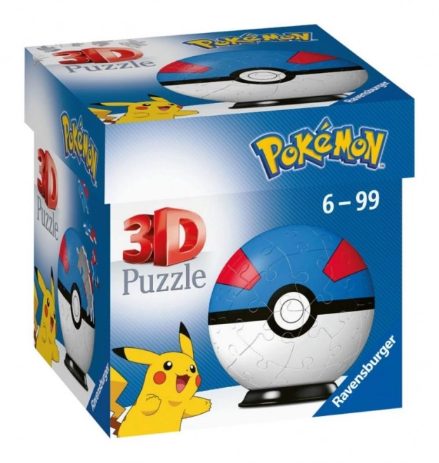 3D Puzzle Kék Pokémon Gömb 54 darabos