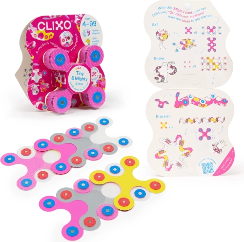 Clixo Tiny & Mighty Sparkle – mágneses csillogó építőkészlet 9 db