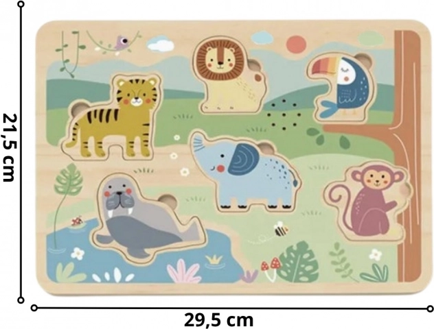 Tooky Toy Fa Interaktív Állatos Puzzle