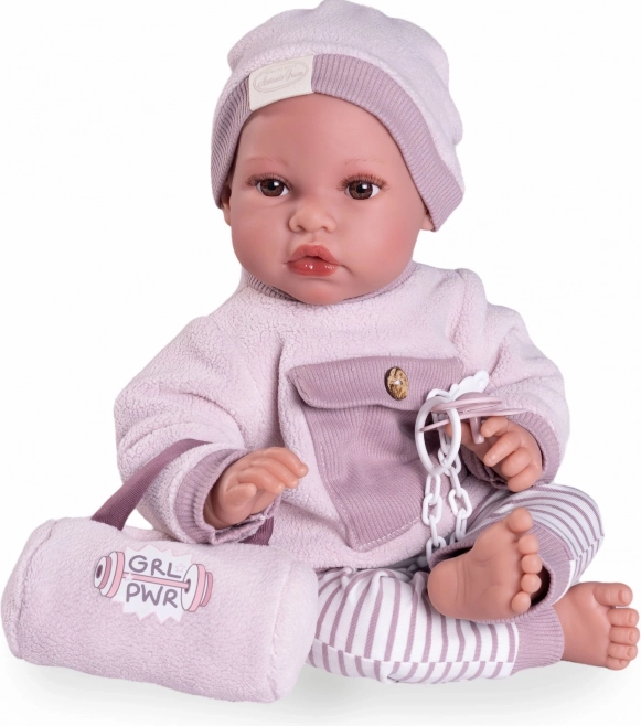 Realisztikus Baba Erika puha textil testtel 42 cm
