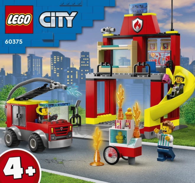 Tűzoltóállomás és tűzoltóautó LEGO City készlet