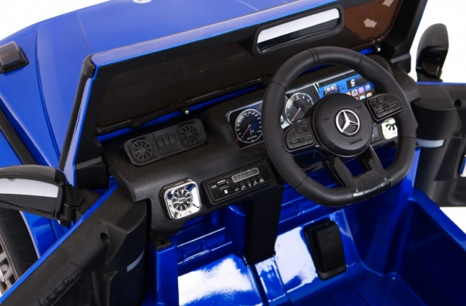 Mercedes AMG G63 gyerekeknek Kék szín + távirányító + MP3 LED + lassú indítás + EVA + övek