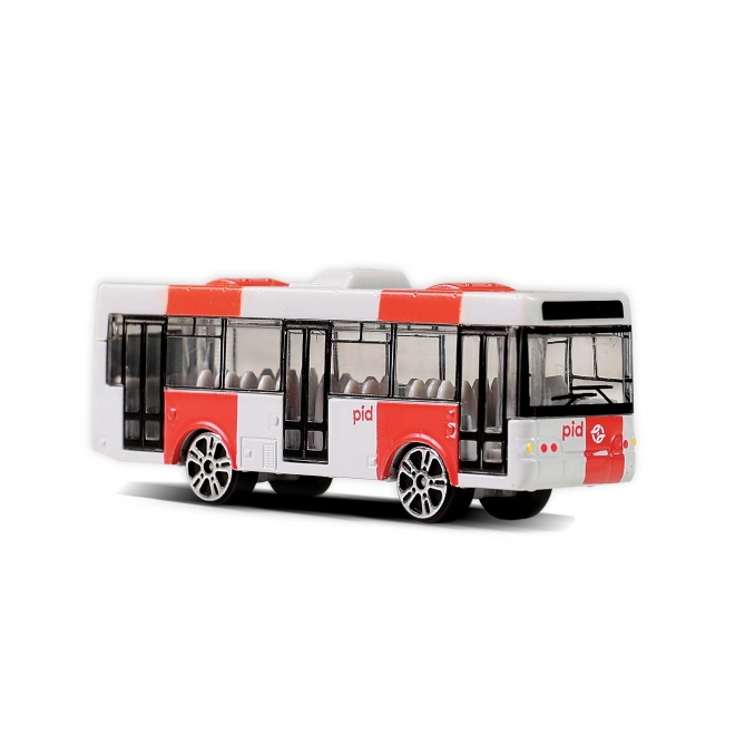 Fém autóbusz PID Prága piros 8 cm