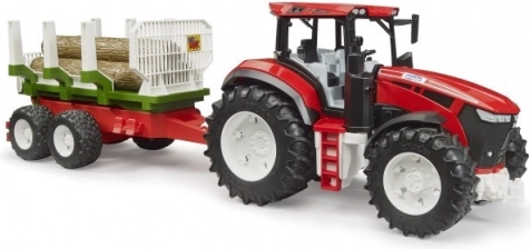 ROADMAX traktor fáuszállító pótkocsival és rönkökkel