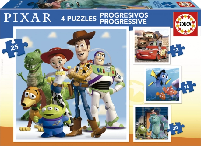 Educa Disney Pixar Gyermek Puzzle Szett 4 az 1-ben