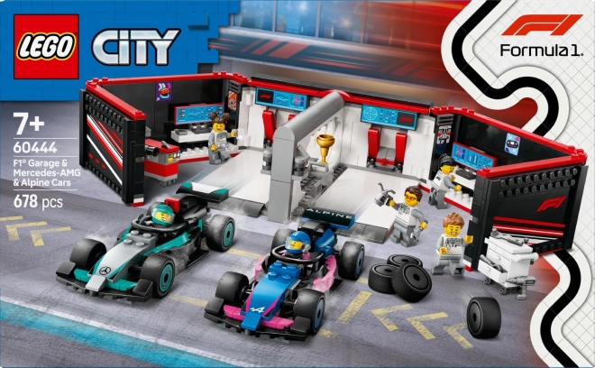 Lego City F1 garázs és versenyautók Mercedes-AMG és Alpine