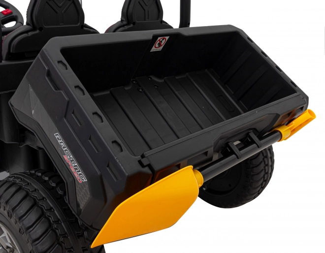 Autó Pick-Up Sebesség 900 pro gyermekek fekete + 4x4 meghajtás + mozgatható pumpa + csomagtér + távirányító + lapát + LED audió