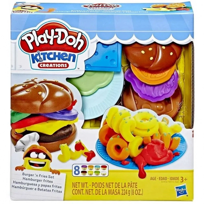 Play-Doh konyhai burger és sültkrumpli készlet