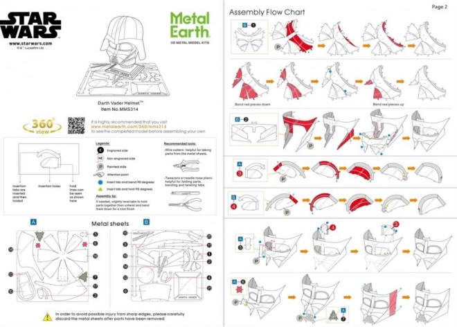 Metal Earth 3D kirakó STAR WARS Darth Vader sisak