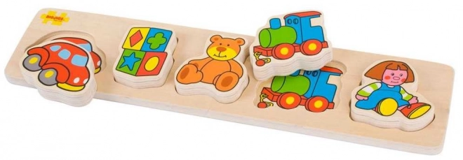 Bigjigs fajáték puzzle készlet babáknak