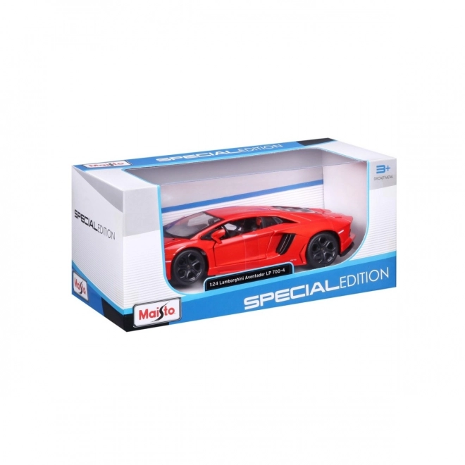 Lamborghini Aventador Coupé fém model 1:24 - narancssárga-piros