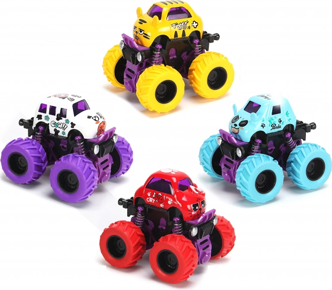 Fém Bigfoot mini autó 9 cm visszahúzós