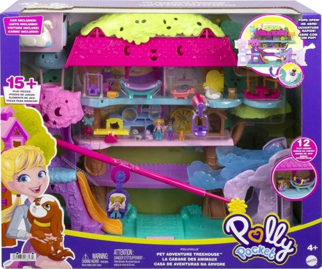 Polly Pocket - Állatbarátok Kalandok - Faház Játékkészlet