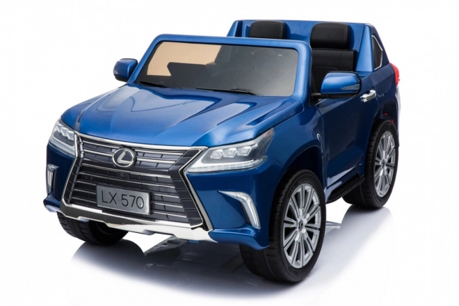Lexus LX570 Kézzel festett autó gyerekeknek 2 fő részére - Kék + távirányító + EVA kerekek + rádió LED MP3-mal