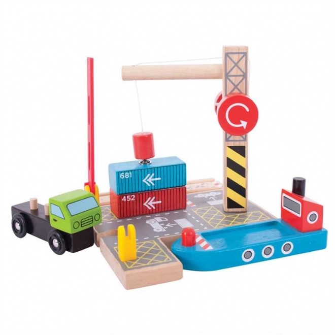 Bigjigs Rail konténer átrakodó állomás