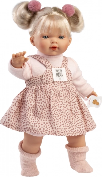 Llorens Roberta élethű baba hanggal, puha textiltest, 33 cm