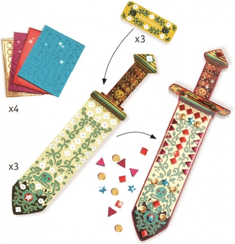 DJECO DIY csillogó kardok lovagoknak