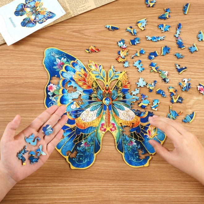 Fa puzzle Morpho Helena pillangó