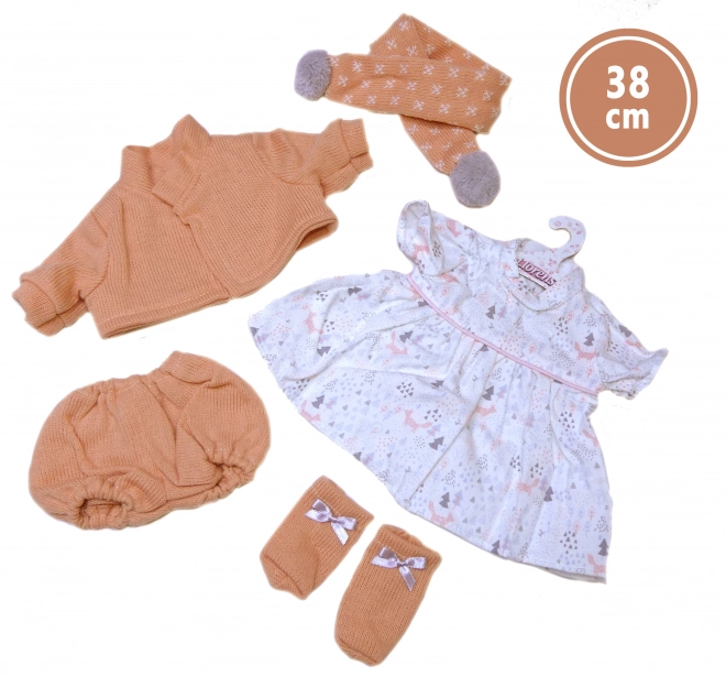 Llorens Joelle valódi hangokat kiadó baba - puha textil test - 38 cm