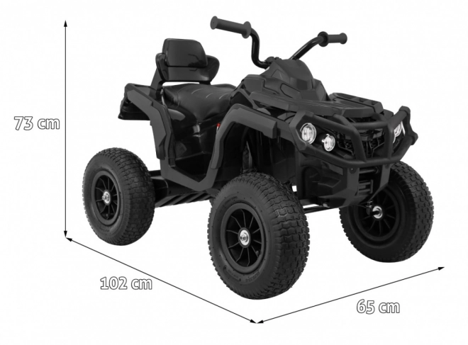 Gyermek négykerekű ATV Air akkumulációs quad Fekete + felfújható kerekek + MP3 rádió + lassú indítás