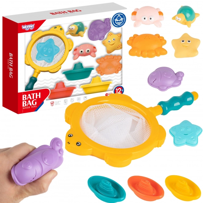 Játék tengeri állatok és hajók fürdéshez - WOOPIE
