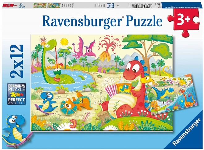 Kedvenc Dínók Puzzle - 2x12 darabos