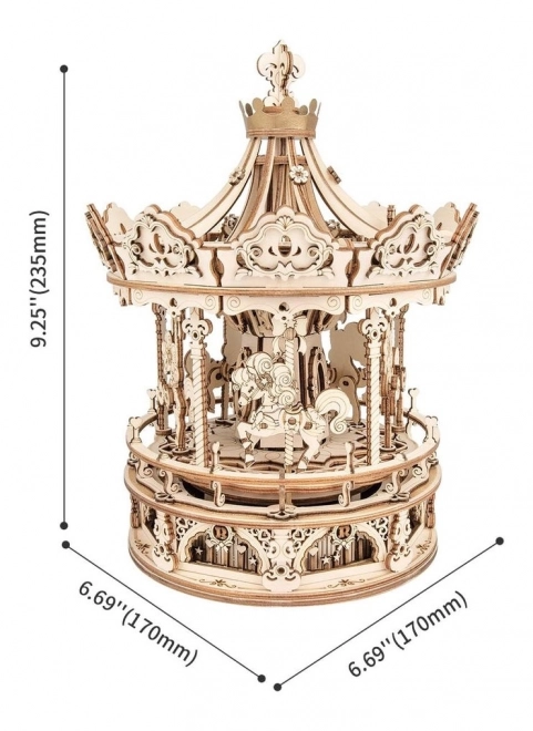 Robotime rokr romantikus körhinta 3D fa puzzle zenedoboz