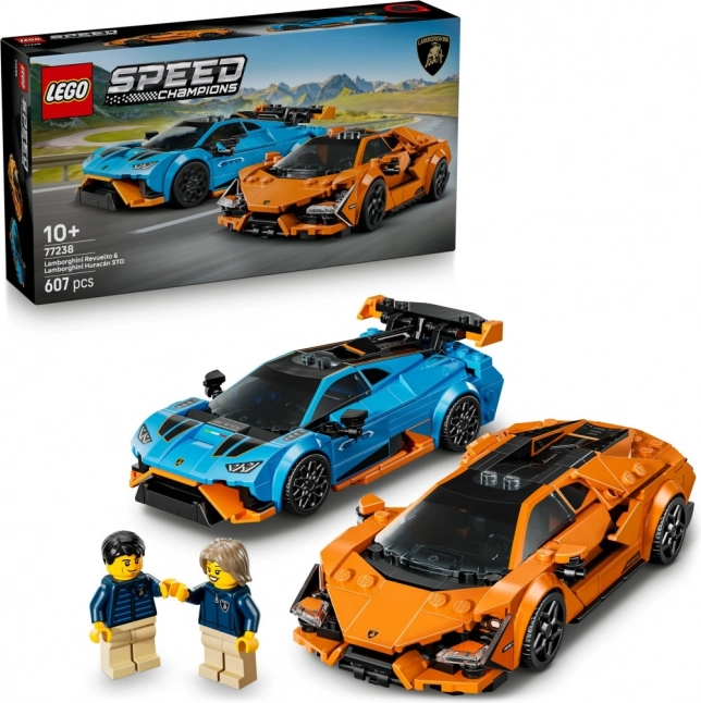 lego speed champions lamborghini revuelto és huracán sto – dupla versenyautó-készlet