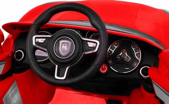 Turbo-S akkumulátoros autó gyerekeknek Piros + Távirányító + Lassú indítás + EVA kerekek + MP3 Rádió