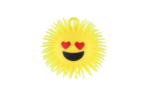 Szőrös antistressz labda emoji-val és fénnyel