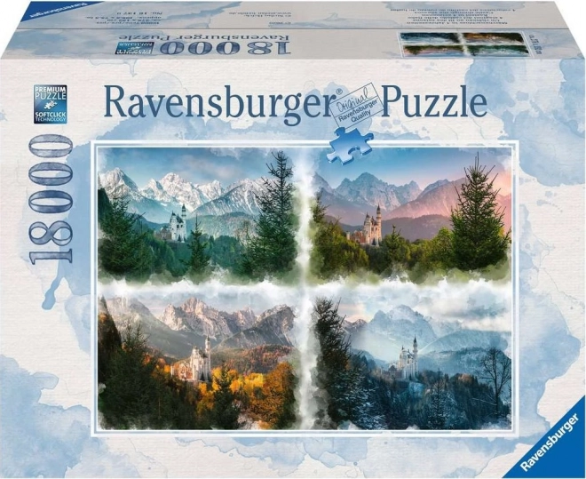 Neuschwanstein kastély négy évszakban puzzle 18000 darab