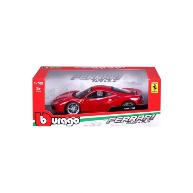 Fém autó modell Ferrari 488 GTB piros